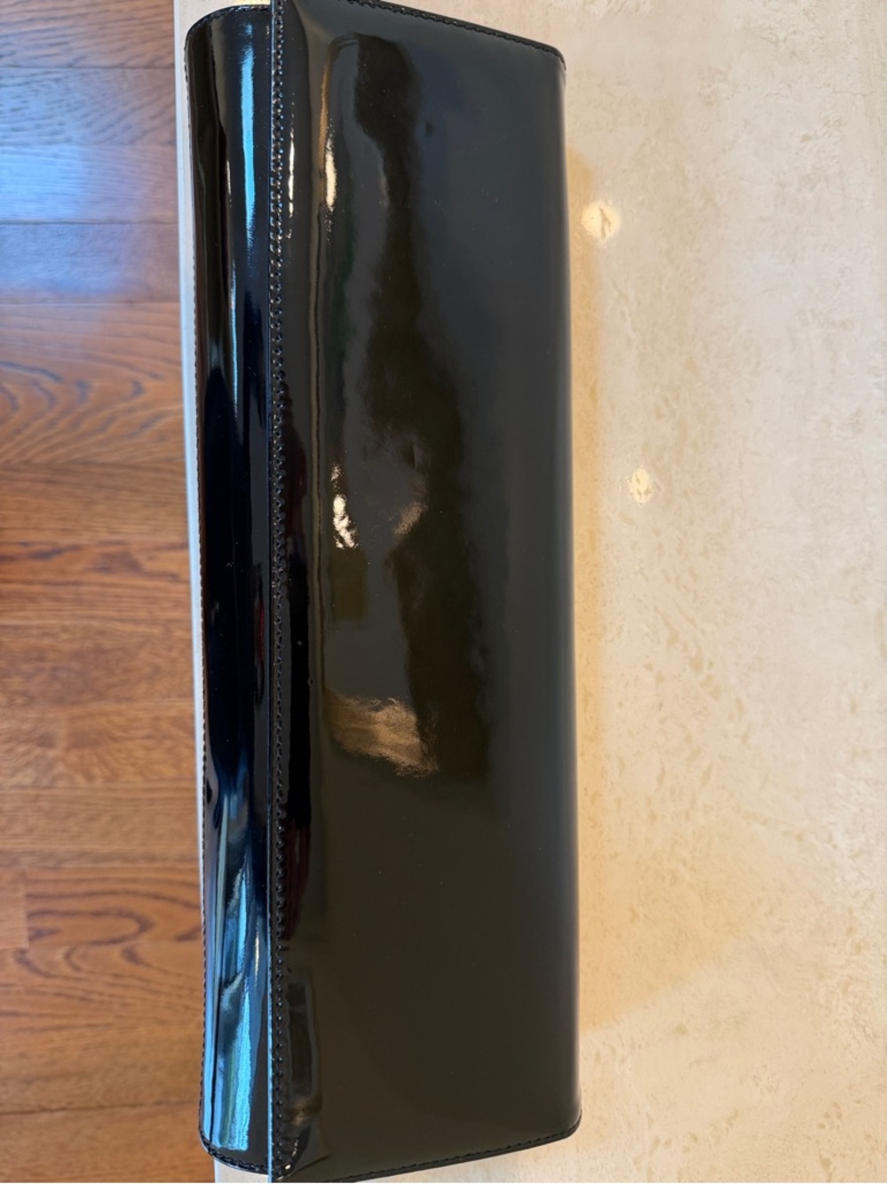 Stuart Weitzman Black Patent Leather Clutch
